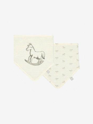 2 Pack Soft Jersey Bibs - Cream