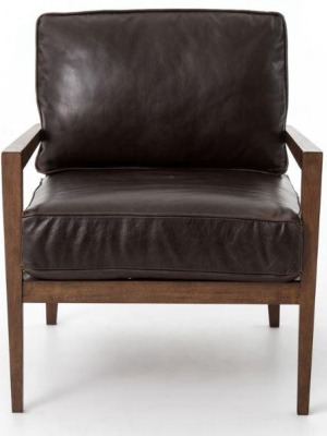 Laurent Wood Frame Accent Chair-dk Brn L