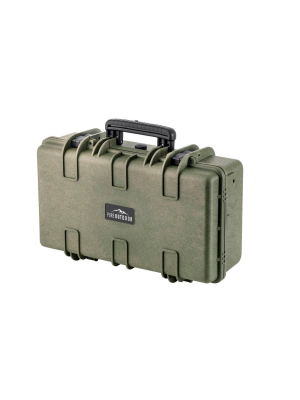 Monoprice Weatherproof Hard Case - 22in X 14in X 8in, Od Green With Customizable Foam, Shockproof, Ip67