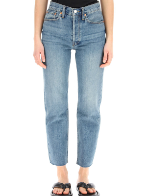 Re/done High Rise Stove Pipe Jeans