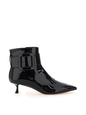 Roger Vivier Pointed Toe Buckle Ankle Boots