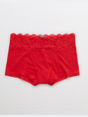 Aerie Ribbed Mid Rise Boyshort Underwear