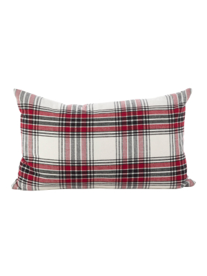 Borland Plaid Down Filled Throw Pillow - Saro Lifestyle