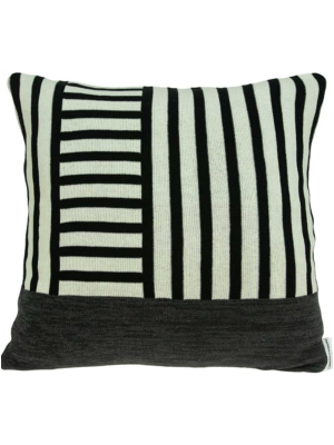 Black And Grey Pillow Cover With Down Insert