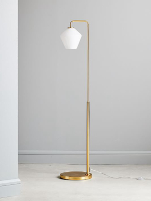 Sculptural Glass Geo Floor Lamp - Milk