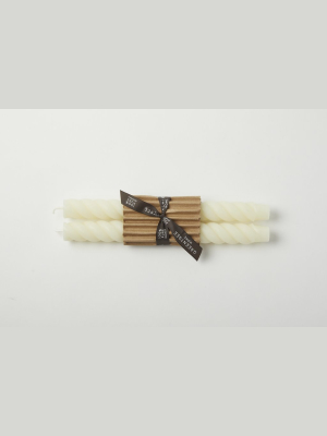 Rope Taper Candles Cream 10"