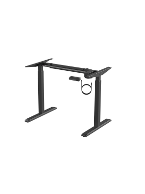 Monoprice Height Adjustable Sit-stand Riser Table Desk Frame - Black With Electric Single Motor, Compatible With Desktops From 39in-63in Wide