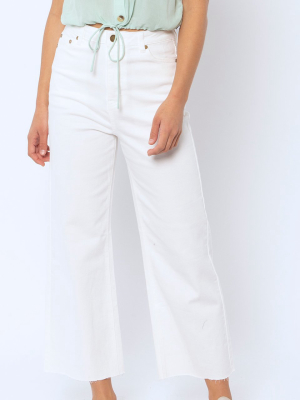 Kellyn Denim Woven Pant - Vintage White