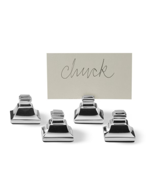 Silver Pyramic Place Card Holders