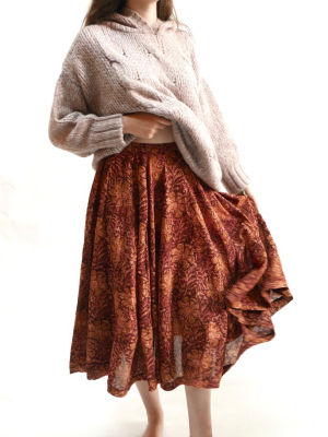 Gagra Kalamkari Skirt In Geranium By Matta