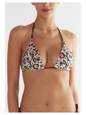 Valentina Bikini Top In Rainbow Leopard