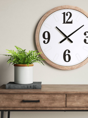 26" Wood Bordered Wall Clock White - Threshold™