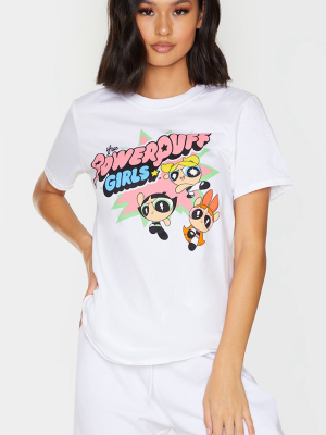 White Powerpuff Girls Printed T Shirt