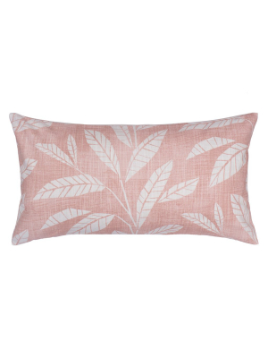 Pink Fern Throw Pillow