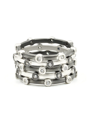 Thin Bezel 5-stack Ring