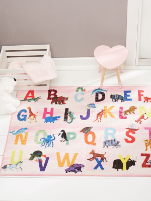 Eric Carle Alphabet Area Rug (6'6"x9'5") Pink - Home Dynamix