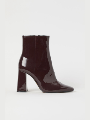 Patent Ankle Boots