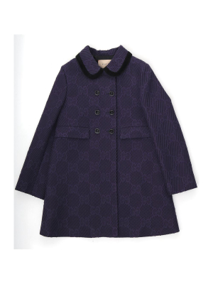 Gucci Kids Gg Motif Double Breasted Coat