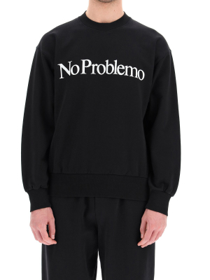 Aries No Problemo Print Crewneck Sweatshirt