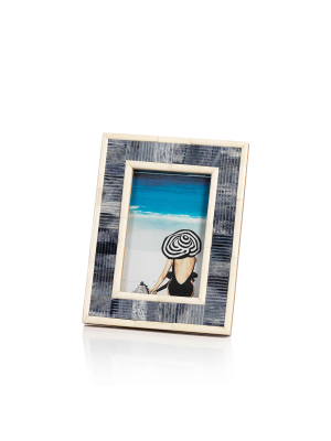 Mendocino Blue Carved Bone Photo Frame