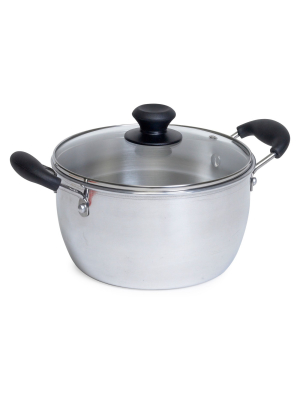 Imusa 8qt Aluminum Pot With Glass Lid And Bakelite Handles