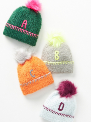 Fuzzy Monogram Kids Hat