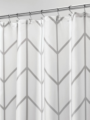 Mdesign Chevron Print - Easy Care Fabric Shower Curtain