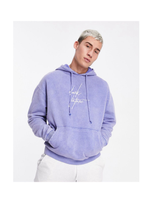 Asos Dark Future Co-ord In Lilac Acid Wash With Logo Embroidery