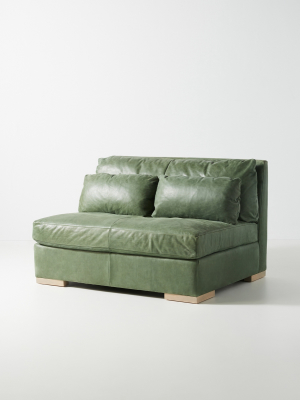 Sunday Modular Leather Armless Loveseat