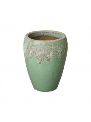 H Round Ceramic Planter In Various Colors & Sizes