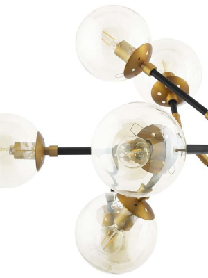 Micah Amber Glass And Antique Brass 18 Light Mid-century Pendant Chandelier