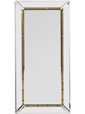 Interlude Home Holden Occasional Mirror - Clear - Brushed Brass - Plain Mirror