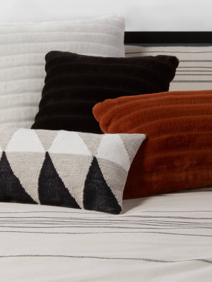 Square Channeled Faux Fur Throw Pillow Black - Project 62™ + Nate Berkus™