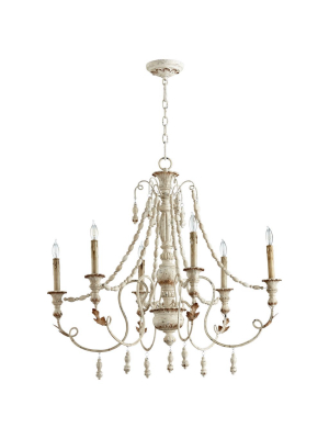 Lyon Six Light Chandelier In Persian White