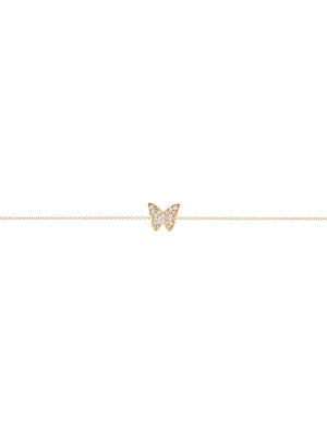 Diamond Butterfly Bracelet - Yellow Gold