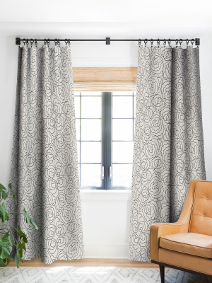 Holli Zollinger Velvet Floral Single Panel Blackout Window Curtain By Deny Designs.