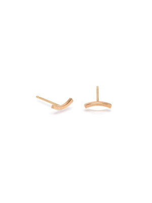 14k Curved Bar Studs