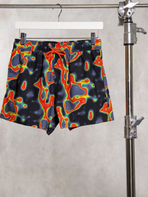 Asos Design Swim Shorts In Abstract Print In Short Length