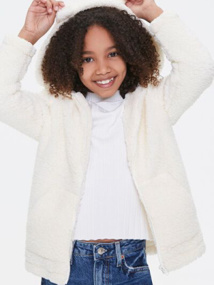 Girls Faux Shearling Zip-up Hoodie (kids)