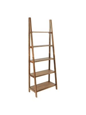 72.25" Bandon Ladder Bookshelf Ginger Brown - Osp Home Furnishings