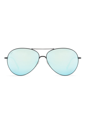 Knox - Black + Blue Mirror Sunglasses