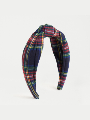 Turban Knot Headband In Stewart Tartan