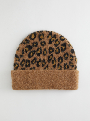 Fuzzy Leopard Beanie Hat