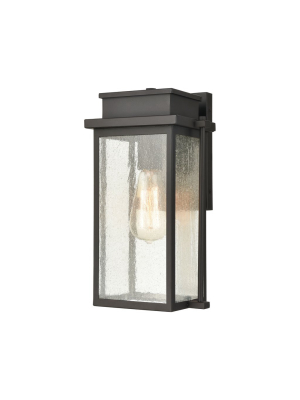 Braddock 1-light Outdoor Sconce In Architectural Bronze With Seedy Glass Enclosure