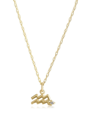Zodiac Charm Necklace With Diamond
