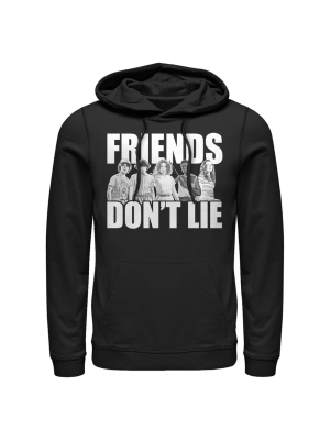 Men's Stranger Things Friends Don't Lie Character Pose Pull Over Hoodie