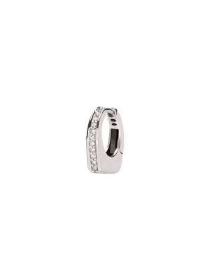 Dois Irmaos Semi Diamond Mini Huggie - White Gold