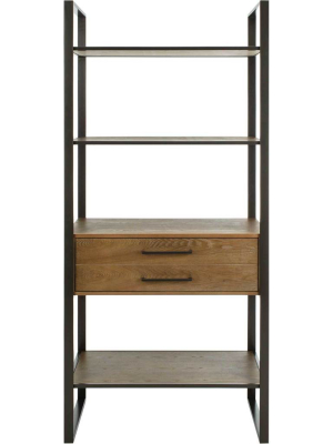 Skadi 4 Tier 1 Drawer Etagere Gun Metal/rustic Oak