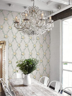 Rose Lattice Wallpaper In Sunshine From The Spring Garden Collection By Wallquest