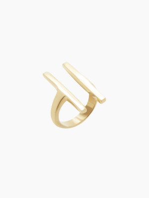 Double Bar Ring - Brass